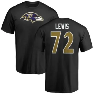 Alex Lewis Baltimore Ravens Name & Number Logo T-Shirt - Black