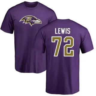 Alex Lewis Baltimore Ravens Name & Number Logo T-Shirt - Purple