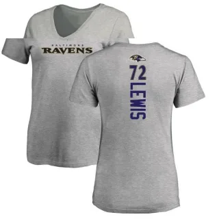 Alex Lewis Women's Baltimore Ravens Backer V-Neck T-Shirt - Ash