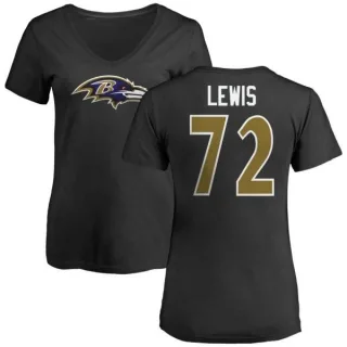 Alex Lewis Women's Baltimore Ravens Name & Number Logo Slim Fit T-Shirt - Black