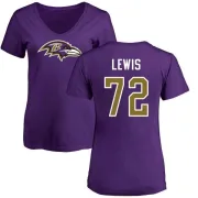 Alex Lewis Women's Baltimore Ravens Name & Number Logo Slim Fit T-Shirt - Purple