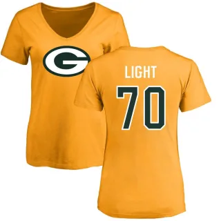 Alex Light Women's Green Bay Packers Name & Number Logo Slim Fit T-Shirt - Gold