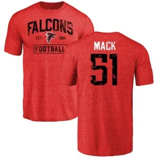 Alex Mack Atlanta Falcons Distressed Name & Number Tri-Blend T-Shirt - Red