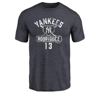 Alex Rodriguez New York Yankees Base Runner Tri-Blend T-Shirt - Navy