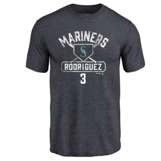 Alex Rodriguez Seattle Mariners Base Runner Tri-Blend T-Shirt - Navy