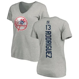 Alex Rodriguez Women's New York Yankees Backer Slim Fit T-Shirt - Ash