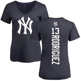 Alex Rodriguez Women's New York Yankees Backer Slim Fit T-Shirt - Navy