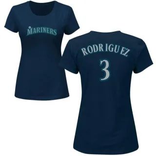 Alex Rodriguez Women's Seattle Mariners Name & Number T-Shirt - Navy