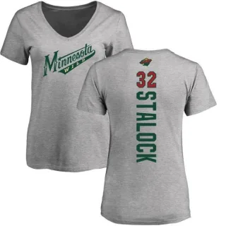 Alex Stalock Women's Minnesota Wild Backer T-Shirt - Ash