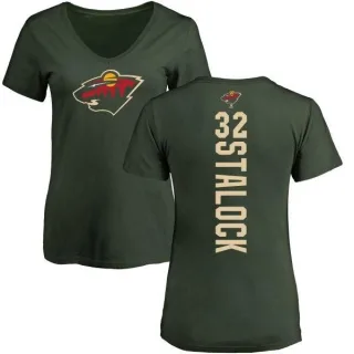 Alex Stalock Women's Minnesota Wild Backer T-Shirt - Green