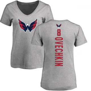 Alexander Ovechkin Women's Washington Capitals Backer T-Shirt - Ash