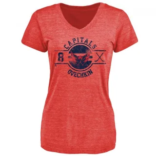 Alexander Ovechkin Women's Washington Capitals Insignia Tri-Blend T-Shirt - Red