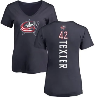 Alexandre Texier Women's Columbus Blue Jackets Backer T-Shirt - Navy