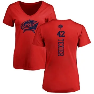 Alexandre Texier Women's Columbus Blue Jackets One Color Backer T-Shirt - Red