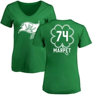 Ali Marpet Women's Tampa Bay Buccaneers Green St. Patrick's Day Name & Number V-Neck T-Shirt