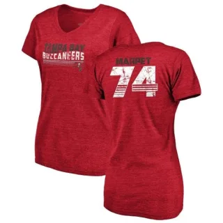 Ali Marpet Women's Tampa Bay Buccaneers Retro Tri-Blend V-Neck T-Shirt - Red