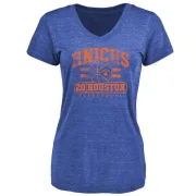 Allan Houston Women's New York Knicks Royal Baseline Tri-Blend T-Shirt