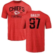 Allen Bailey Kansas City Chiefs Red Distressed Name & Number Tri-Blend T-Shirt