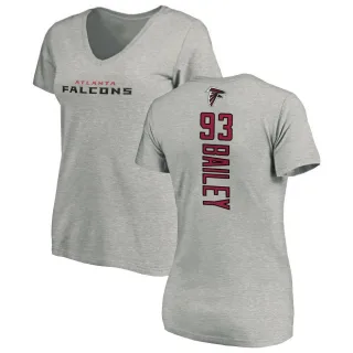 Allen Bailey Women's Atlanta Falcons Backer V-Neck T-Shirt - Ash