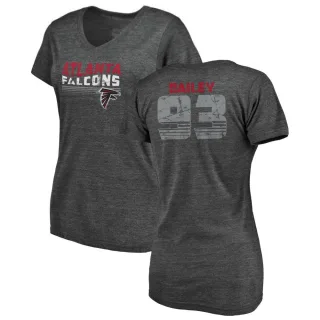 Allen Bailey Women's Atlanta Falcons Retro Tri-Blend V-Neck T-Shirt - Black