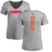 Allen Bailey Women's Kansas City Chiefs Backer V-Neck T-Shirt - Ash