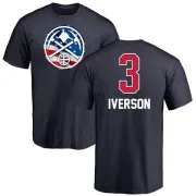 Allen Iverson Denver Nuggets Navy Name and Number Banner Wave T-Shirt