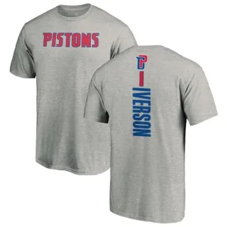 Allen Iverson Detroit Pistons Ash Backer T-Shirt