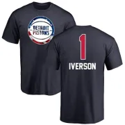 Allen Iverson Detroit Pistons Navy Name and Number Banner Wave T-Shirt