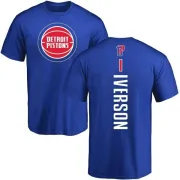 Allen Iverson Detroit Pistons Royal Backer T-Shirt