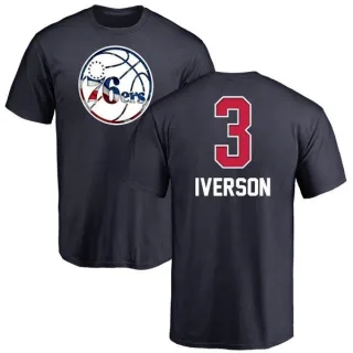 Allen Iverson Philadelphia 76ers Navy Name and Number Banner Wave T-Shirt