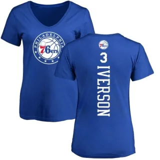 Allen Iverson Women's Philadelphia 76ers Royal Backer T-Shirt