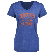 Allonzo Trier Women's New York Knicks Royal Baseline Tri-Blend T-Shirt