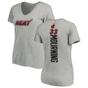 Alonzo Mourning Women's Miami Heat Ash Backer T-Shirt