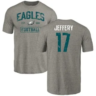 Alshon Jeffery Philadelphia Eagles Gray Distressed Name & Number Tri-Blend T-Shirt