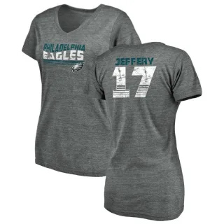 Alshon Jeffery Women's Philadelphia Eagles Retro Tri-Blend V-Neck T-Shirt - Heathered Gray