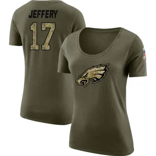 Alshon Jeffery Women's Philadelphia Eagles Salute to Service Olive Legend Scoop Neck T-Shirt