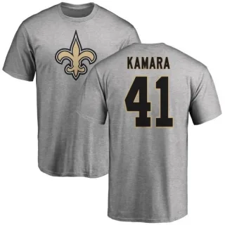 Alvin Kamara New Orleans Saints Name & Number Logo T-Shirt - Ash