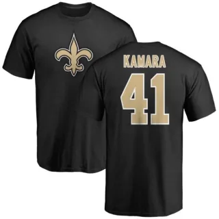 Alvin Kamara New Orleans Saints Name & Number Logo T-Shirt - Black