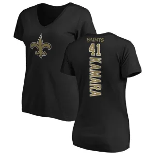 Alvin Kamara Women's New Orleans Saints Backer Slim Fit T-Shirt - Black