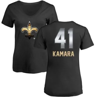 Alvin Kamara Women's New Orleans Saints Midnight Mascot T-Shirt - Black