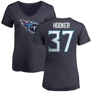 Amani Hooker Women's Tennessee Titans Name & Number Logo Slim Fit T-Shirt - Navy