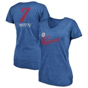 Amir Coffey Women's Los Angeles Clippers Royal Sideline Tri-Blend V-Neck T-Shirt