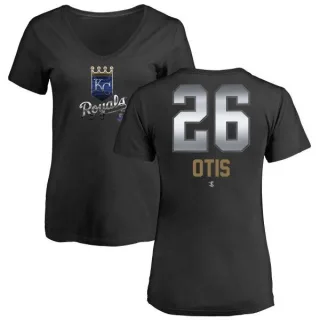 Amos Otis Women's Kansas City Royals Midnight Mascot V-Neck T-Shirt - Black