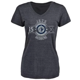 Anders Hedberg Women's Winnipeg Jets Insignia Tri-Blend T-Shirt - Navy