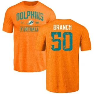 Andre Branch Miami Dolphins Orange Distressed Name & Number Tri-Blend T-Shirt