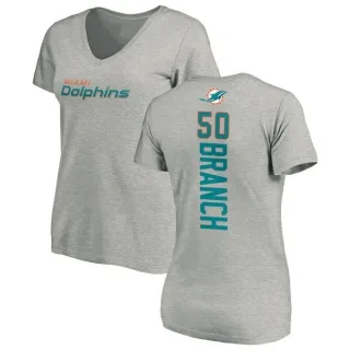 Andre Branch Women's Miami Dolphins Backer V-Neck T-Shirt - Ash