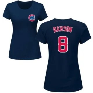 Andre Dawson Women's Chicago Cubs Name & Number T-Shirt - Navy