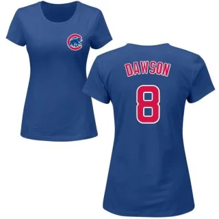 Andre Dawson Women's Chicago Cubs Name & Number T-Shirt - Royal