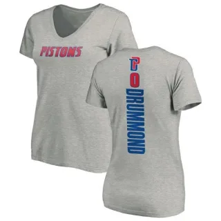 Andre Drummond Women's Detroit Pistons Ash Backer T-Shirt