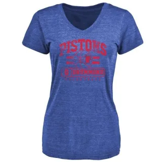 Andre Drummond Women's Detroit Pistons Royal Baseline Tri-Blend T-Shirt